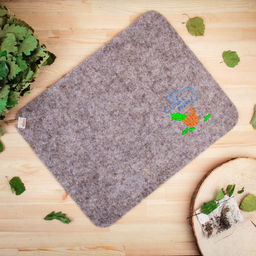 Коврик для бани С лёгким паром, войлок, серый, 40х50см