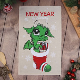 Полотенце Доляна Дракоша в носочке 28х46 см, 100% хл, вафля 160 г/м2