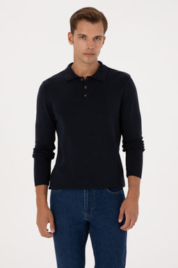 Erkek Slim Fit Polo Yaka Lacivert Basic Kazak - U.s. polo assn фото 8