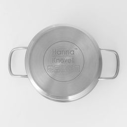 Кастрюля Hanna Knövell, 2 л, d=18 см, h=8 см, толщина стенки 0.6 мм, с крышкой, капсульное дно, индукция, нержавеющая сталь, хромированная