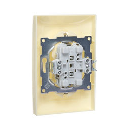 Розетка Luazon Lighting «Антей», 16 А, скрытая, IP20, двухместная, с заземлением, бежевая