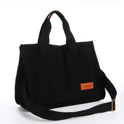 Сумка молодёжная на молнии, цвет чёрный - Simaland фото 6