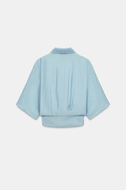 CAMISA RAYAS NUDO / Azul claro