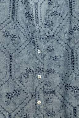 CAMISA BORDADOS PERFORADOS / Azul - Zara фото 9