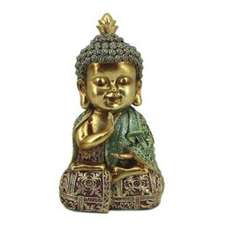 Декоративная фигура Будды Happy Buddha Home Philosophy. Цвет золотой. Размер 10,5х9х19,5 см.  фото 2