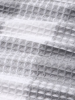 Плед вафельный «Этель. Клетка», 150×240 см, хлопок 100%, светло-серый