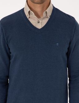 _ndigo Melanj Slim Fit V Yaka Basic Triko Kazak - Pierre cardin фото 6