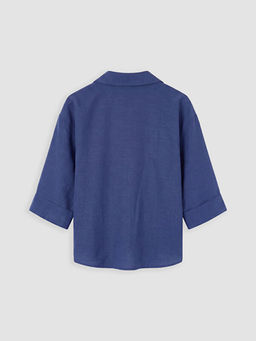 Oversize Keten Kar???ml? Kad?n G?mlek