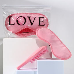Набор LOVE, косметичка, маска для сна и расчёска