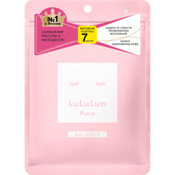 Lululun 7 шт Маски для лица Увлажнение и Баланс кожи Face Mask Pure Balance Pink 7