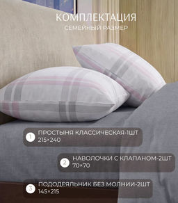 Постельное белье Рибба поплин Семейный (2 пододеяльника) ПОЭТИКА