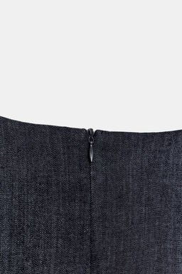 VESTIDO Z1975 MINI DENIM MANGA ABULLONADA / Azul - Zara фото 8