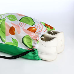 Мешок для обуви на шнурке, с принтом, размер 32×0.5×40 см, белый/зелёный/розовый