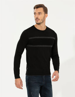 Siyah Slim Fit Bisiklet Yaka Triko Kazak - Pierre cardin фото 4