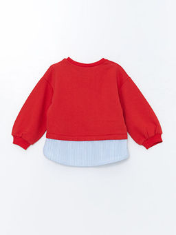 Bisiklet Yaka Bask?l? K?z Bebek Sweatshirt ve E?ofman Alt 2li Tak?m - Waikiki фото 3