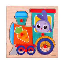 Рамка - вкладыш Зайка в паровозике - Лесная мастерская фото 6