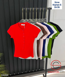 Футболка женская с пуговицами