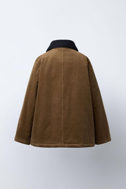 BENSIMON ® X ZARA DOUBLE COLLAR QUILTED CORDUROY JACKET WITH DETACHABLE LEATHER