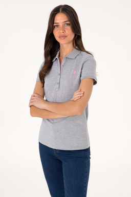 Kad_n Gri Melanj Basic Ti__rt Sepette S_rpriz _ndirim - U.s. polo assn фото 3