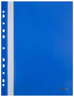 Цена за 2 шт. Папка скоросшиватель INFORMAT А4 синяя, пластик 180 мкм, карман для маркировки, с перфорац...