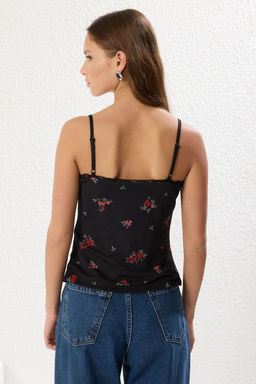 Trendyolmilla Cok Renkli Tul Fitted/Vucuda Oturan Astarl? Esnek Orme Bluz TWOSS25BZ00042  фото 5