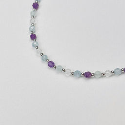 Колье для Рака из Аквамарина,Аметиста и Горного Хрусталя - Радуга самоцветов фото 3