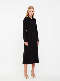 D?z Uzun Kollu Kad?n G?mlek Elbise