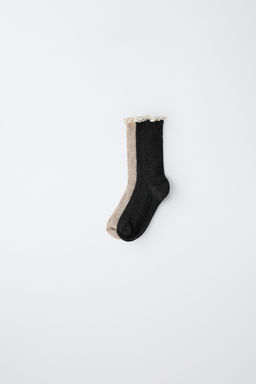 2-PACK OF LACE-TRIMMED SOCKS