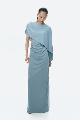 Vestido drapeado con capa decorativa - H&m фото 4