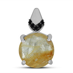 Подвеска, рутиловый кварц золотой , шпинель, Мадрид