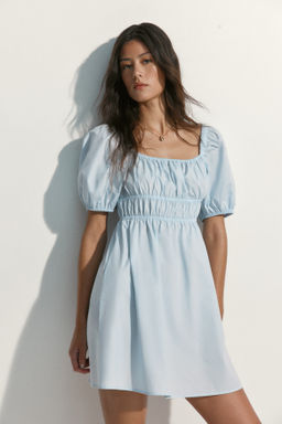 Vestido de popelina con mangas abullonadas - H&m фото 4
