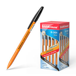 Цена за 50 шт. Ручка шариковая ErichKrause R-301 Stick Orange 0.7, цвет чернил черный (в коробке по 50 шт.)
