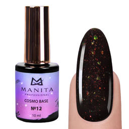 Manita Professional База для ногтей камуфлирующая с блестками №12 / Cosmo Base, 10 мл  фото 6