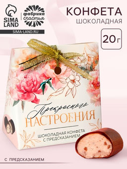 Цена за 2 шт. Конфета шоколадная с предсказанием Прекрасного настроения