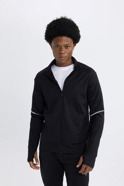 DeFactoFit Кардиган приталенного кроя на молнии из ткани для дайвинга и скуба  фото 4