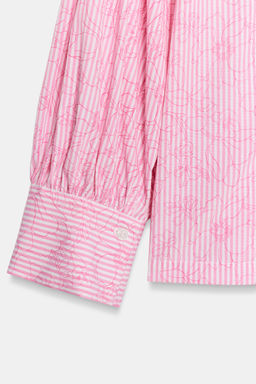 CAMISA RAYAS ESTAMPADO FLORAL / Rosa / Blanco - Zara фото 8