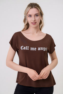 Футболка женская из вискозы Лирика темно-коричневый Call me angel - Амадэль фото 2
