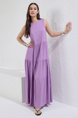 TRENDYOLMILLA Siyah Shift/Duz Kesim Maxi Kolsuz Dokuma Elbise TWOSS20EL1954 фото 10