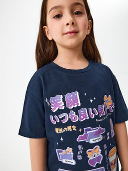 ACOOLA / Футболка детская для девочек Miho темно-синий  фото 2