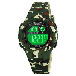 Детские наручные часы электронные Skmei 2280green-camo