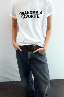 FRONT SLOGAN T-SHIRT - Zara фото 3