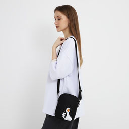 Сумка молодёжная на молнии, цвет чёрный - Nazamok фото 2