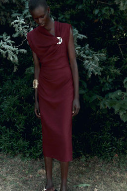 GOLD APPLIQUE MIDI DRESS - Zara фото 2