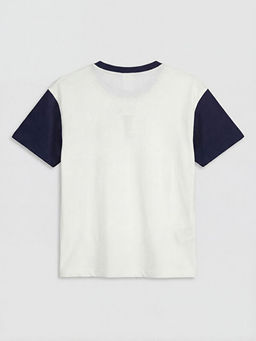 Bisiklet Yaka Bask?l? Erkek ?ocuk Ti??rt