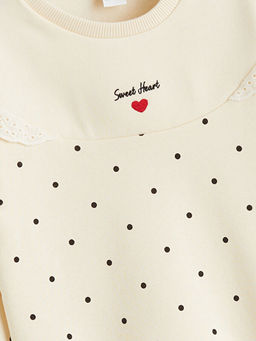 Bisiklet Yaka Kal?n K?z ?ocuk Sweatshirt