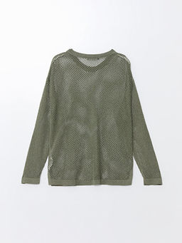 Bisiklet Yaka Ajurlu Uzun Kollu Kad?n Triko Kazak - Waikiki фото 2