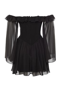 TRENDYOLMILLA Bridal Ekru A-Kesim Astarl? Volanl? Dokuma Sifon K?sa Dugun/Nikah S?k Abiye Elbise TPRSS23EL00096 фото 15