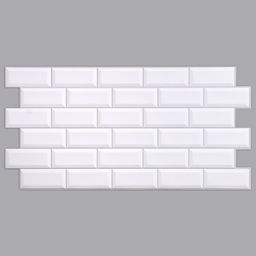 Стеновая панель ПВХ «Плитка Кабанчики», 485×960 мм, цвет жемчужный