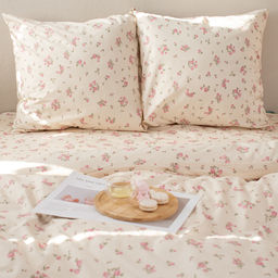 КПБ Чистый хлопок, 2,0 спальный с простыней на резинке, наволочки 50х70, поплин, 100% хлопок, Сердечки ВБ Пододеяльник 177х215; простыня 160х200х25; наволочка 50х70 (2шт) 2,0 спальный с простыней на резинке 160х200х25 - Традиция фото 5