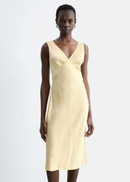 Vestido midi lencero con escote en pico - H&m фото 9